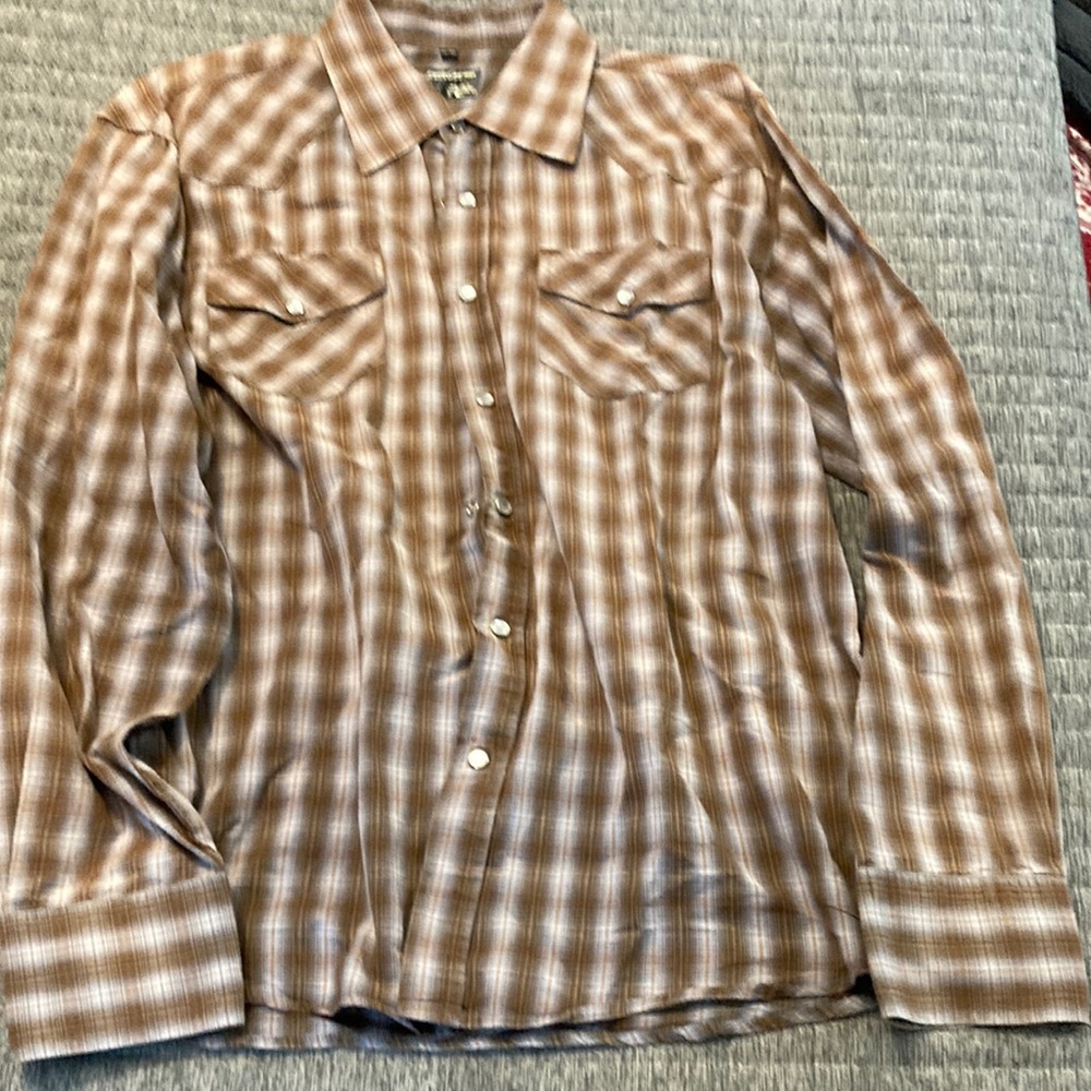 Point Zero Brown and Gray Plaid Shirt